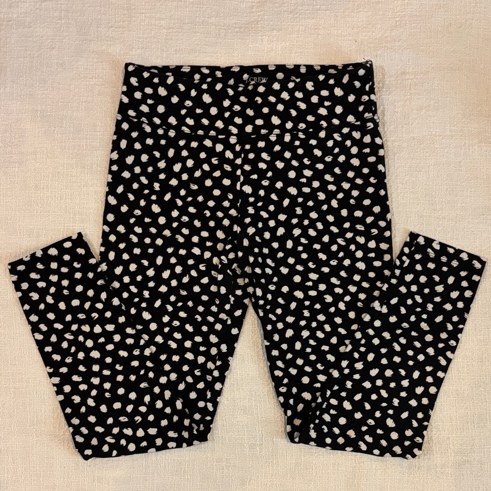 J. Crew Black and White Patterned Leggings, Sz Medium, EUC
